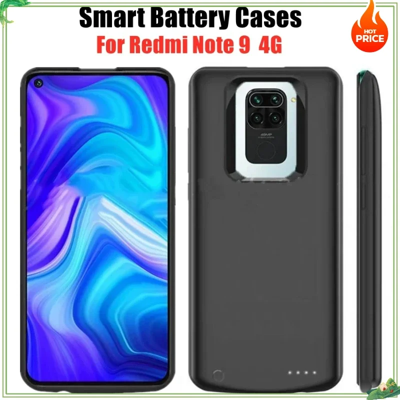 

Powerbank Case For Xiaomi Redmi Note 9 4G Backup Battery Cases 10000mAh External Battery Power Bank Portable Charging Cover