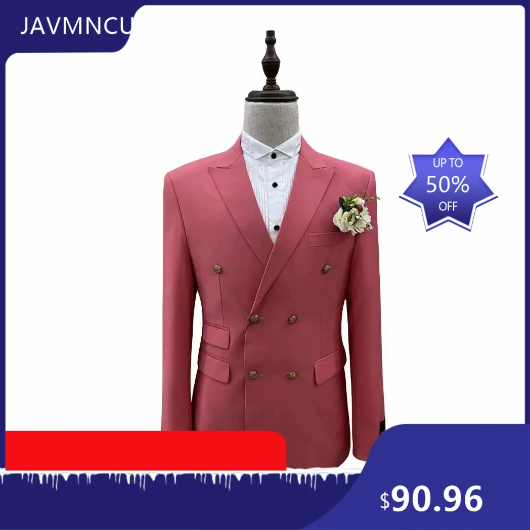 Men’s Business & Wedding Suit, Double-Breasted, Groom/Best Man, Luxury Trendy Full Set, High-End Cross-Border