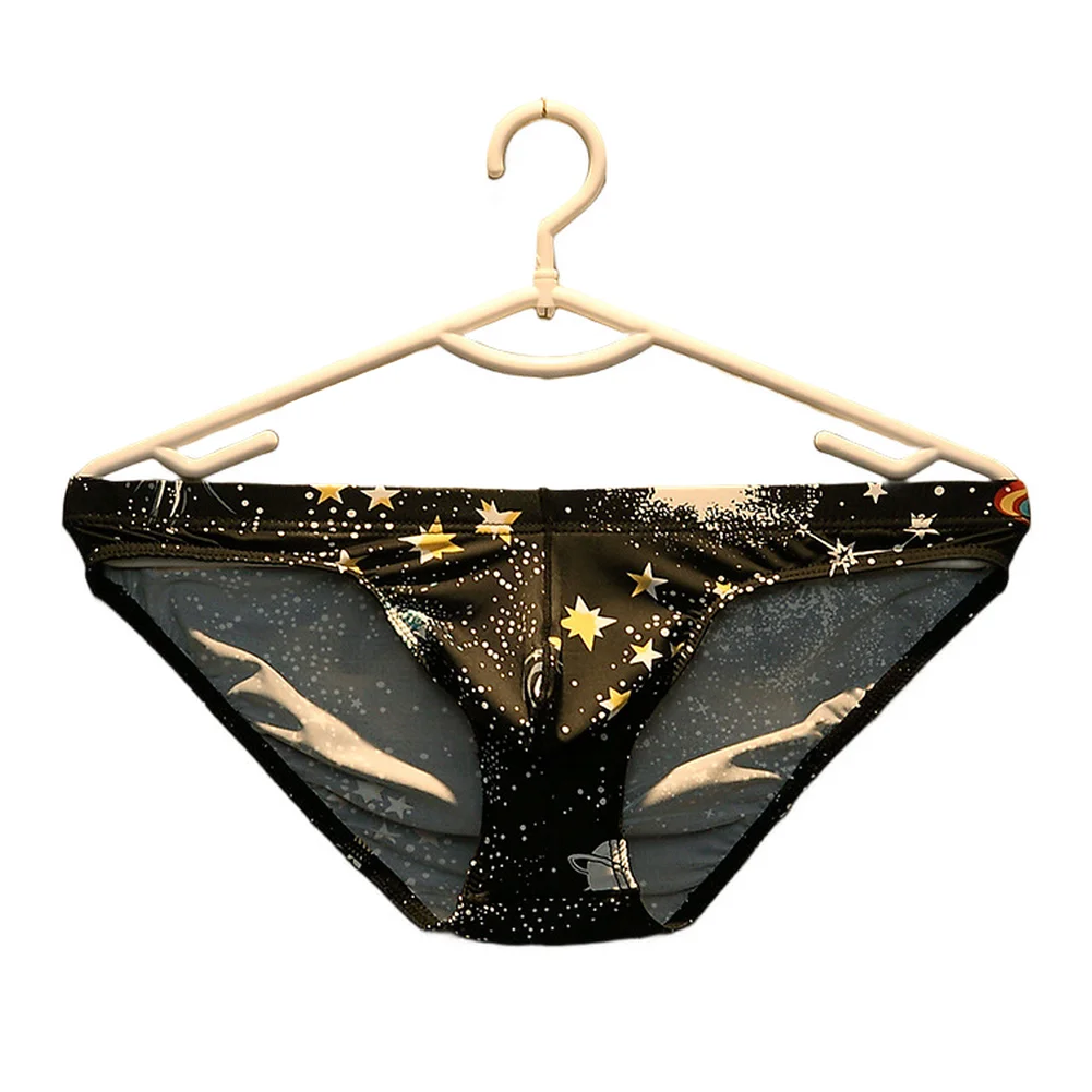 

1 шт., мужское нижнее белье со средней талией и принтом, мягкая дышащая сумка, трусы, трусы, летние дышащие трусы, верхние трусы