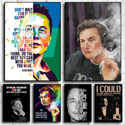 Graffiti Elon Musk Smoking Entrepreneur Inspirational Quotes Poster Canvas Painting Wall Art Pictures Home Office Decor Gift