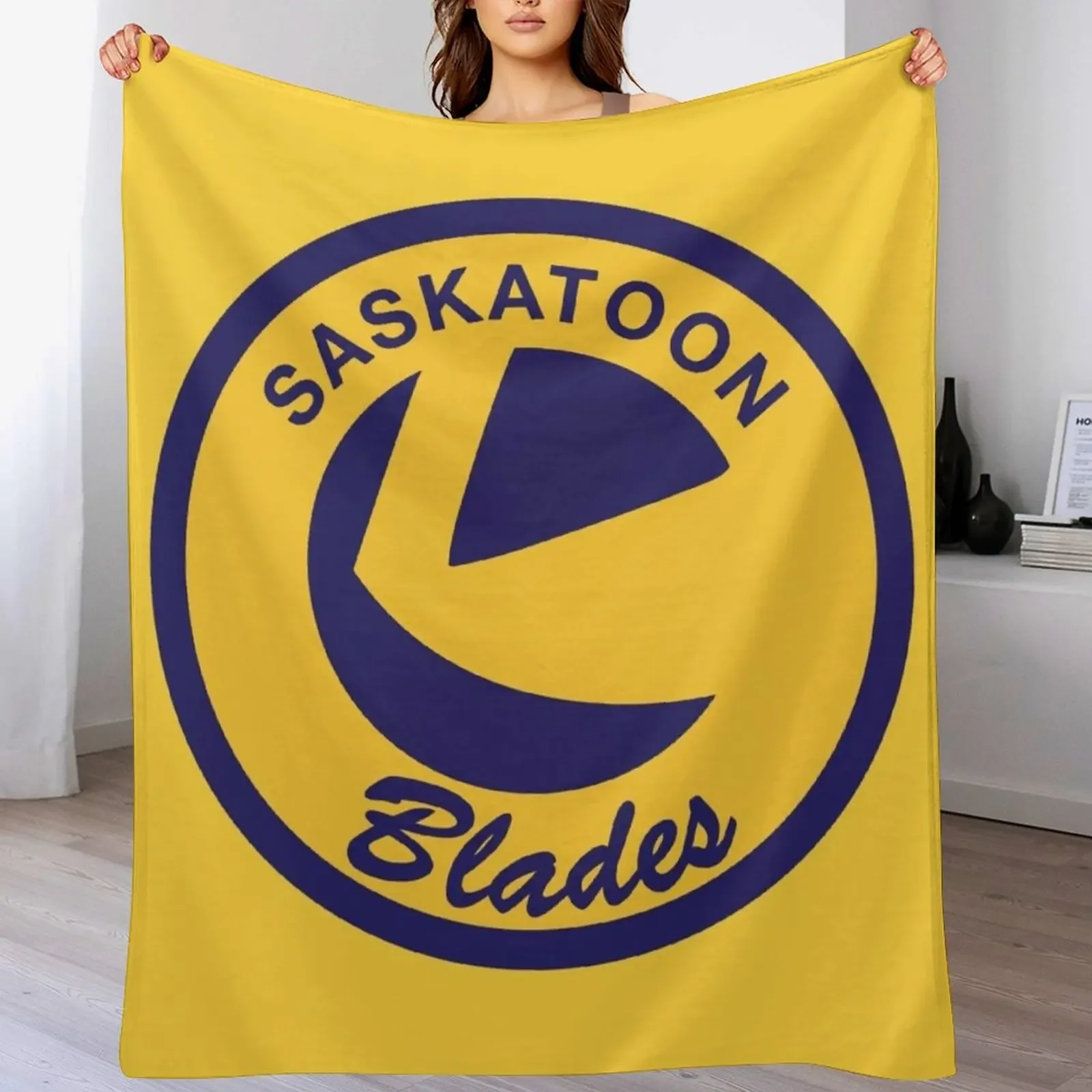 

Saskatoon Blades Throw Blanket Thins Retros Picnic christmas gifts Blankets