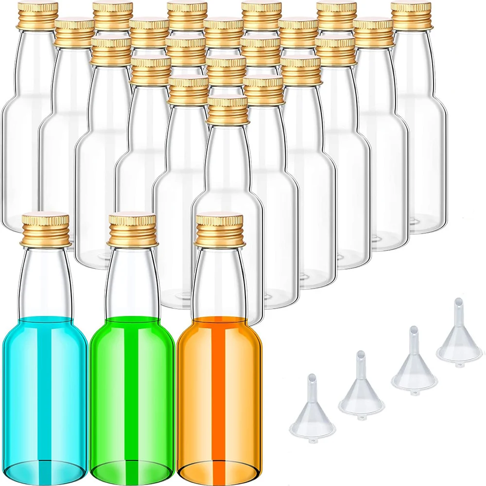 

100Pcs Mini Liquor Bottles,Plastic Spirit Bottle,2oz Empty Plastic Alcohol Shot Bottles,Airtight Shot Bottles Miniature Bottles