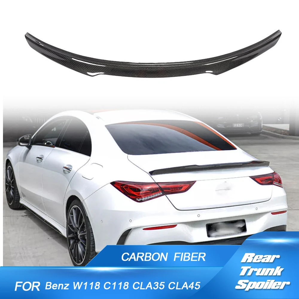 Car Rear Trunk Racing Spoiler Boot Lip Wing Spoiler For Mercedes-Benz CLA Class W118 C118 CLA35 CLA45 2019-2022 Carbon Fiber Lip