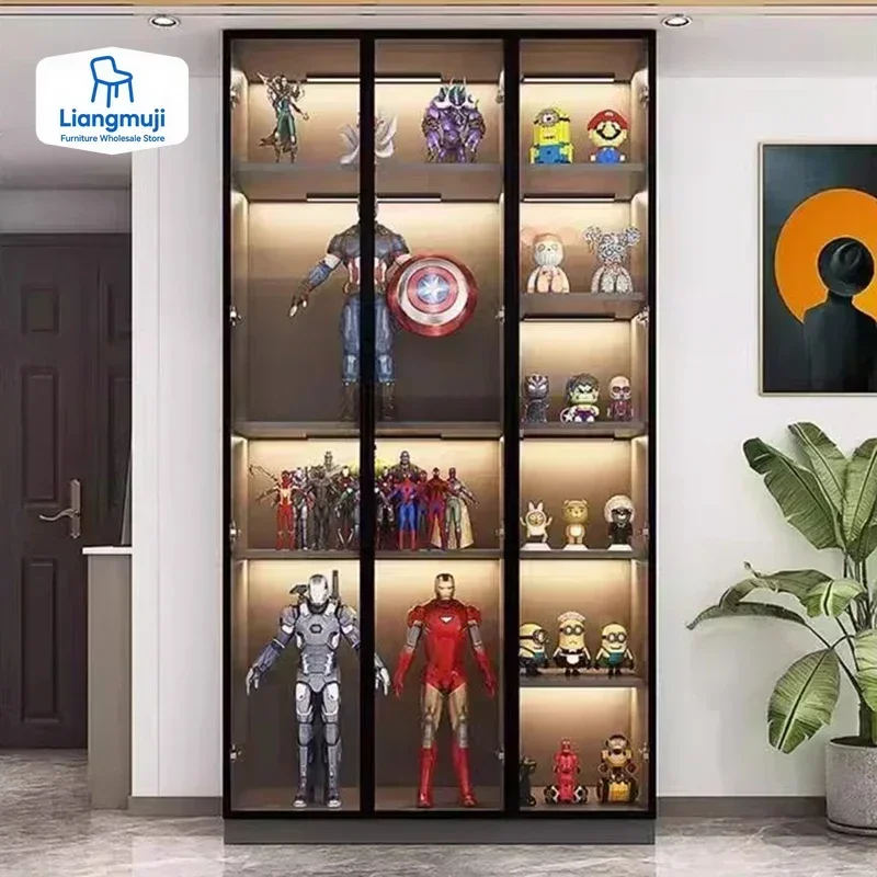 Vitrinas de Vidrio para Vino, Mueble de Almacenamiento para Vino, Vitrina de Pared para Sala de Estar, Refrigerador, Muebles de Bar para Interiores