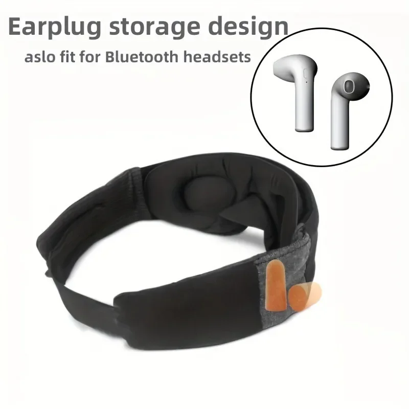 قناع النوم ثلاثي الأبعاد للنساء والرجال قناع عين للنوم غطاء العين أقنعة التعتيم وسادة النوم المرجحة الأسود الغمامة السفر #6