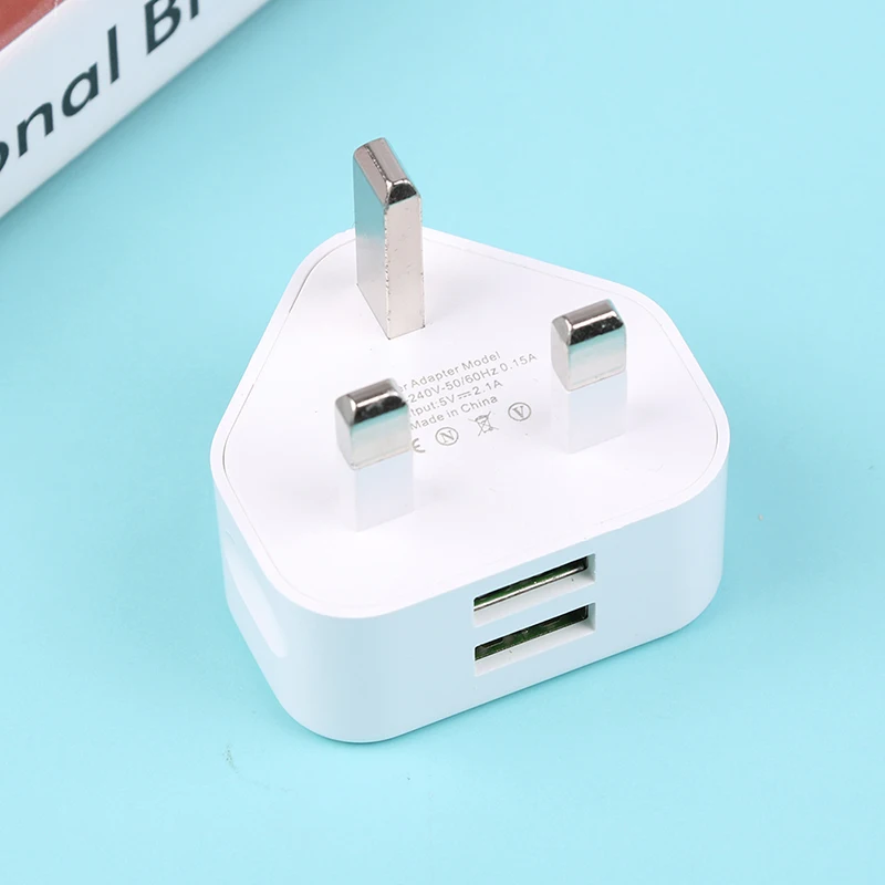 Universal UK Plug 3 Pin Wall Charger Adapter With 1/2 USB Ports Charging For Iphone 11 For Samsung/Huawei Charging Charger image 2