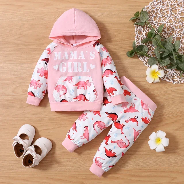 6M-4T Children\'s clothing Kid Baby Girl Hooded Long Sleeve Print Sweater Tops tracksuit+Floral Pants+Hairband Outfit Set