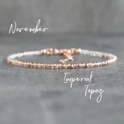 Dainty Topaz Bracelet, November Birthstone Bracelet, Yellow Topaz Jewelry, Imperial Topaz Bracelet, Golden Topaz Bracelets for