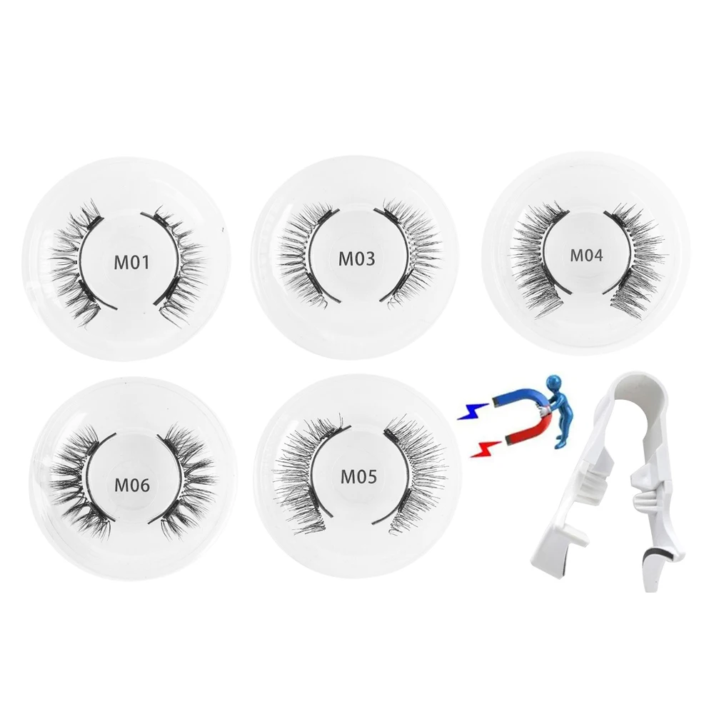 1Pair Magnetic Eyelashes Kit Reusable 3D False Eyelash Natural Effect Magnetic Eyelashes Beauty Eye Makeup Tool Accessories