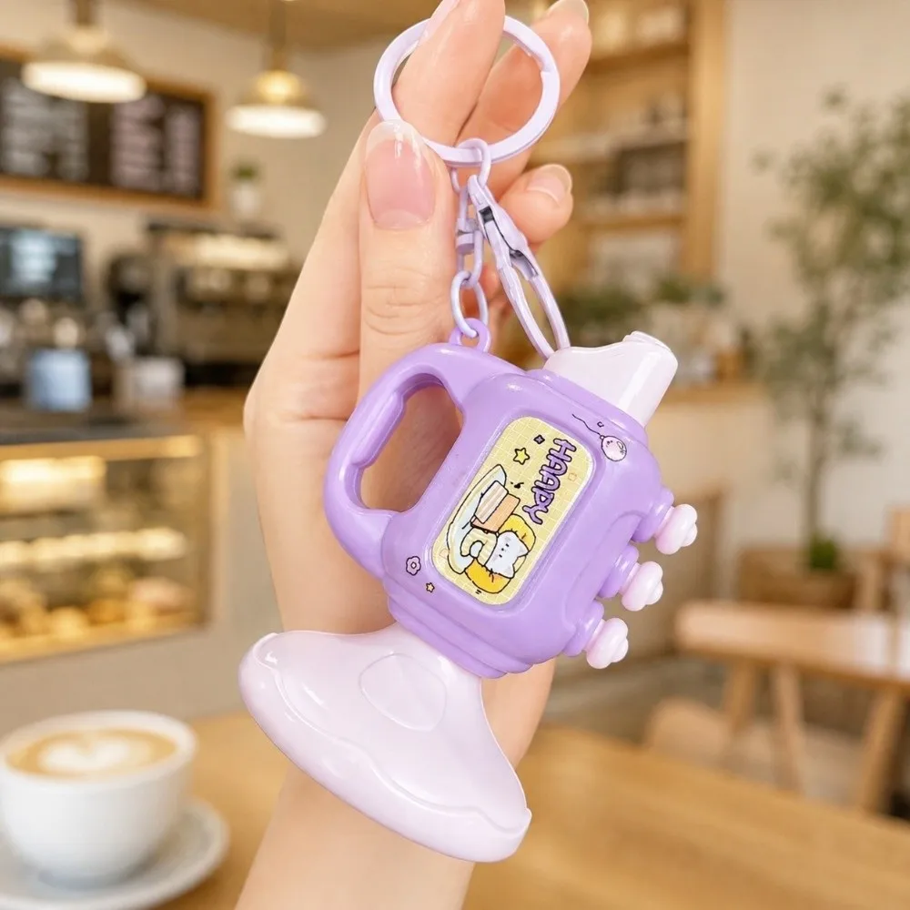 Creative Funny Trumpet Keychain Can Be Blown Mini Hanging Bag Charm Plastic Portable Trumpet Key Ring Party Favor