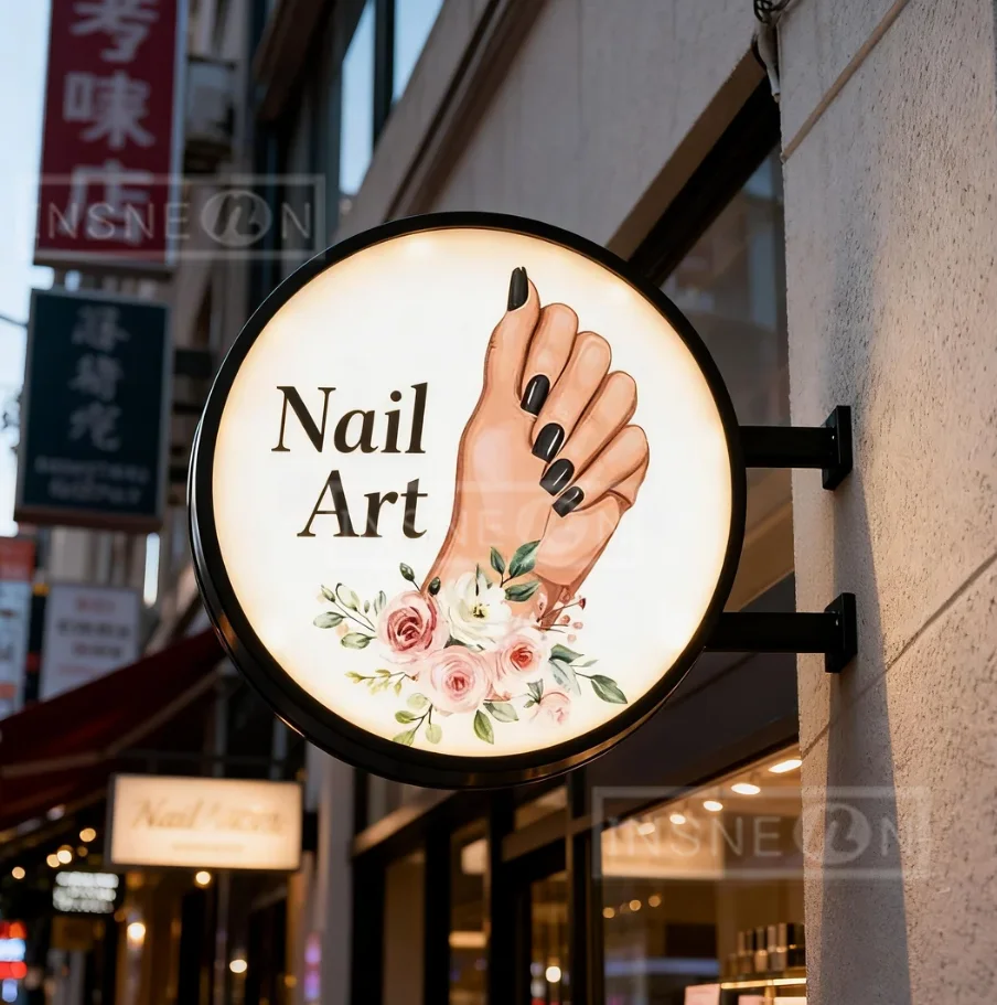 Personalized LED Sign Custom Lightbox Advertising Light Up Business Nail Art Logo Storefront Illuminated Art Double-sided Deco