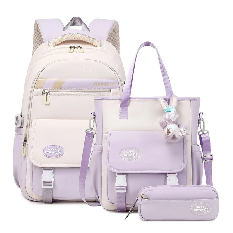 Zaino per studenti carino 3 pz/set zainetto primario Harajuku Kawaii zaino per studenti borsa per ragazze adolescenti zaino di grande capacità