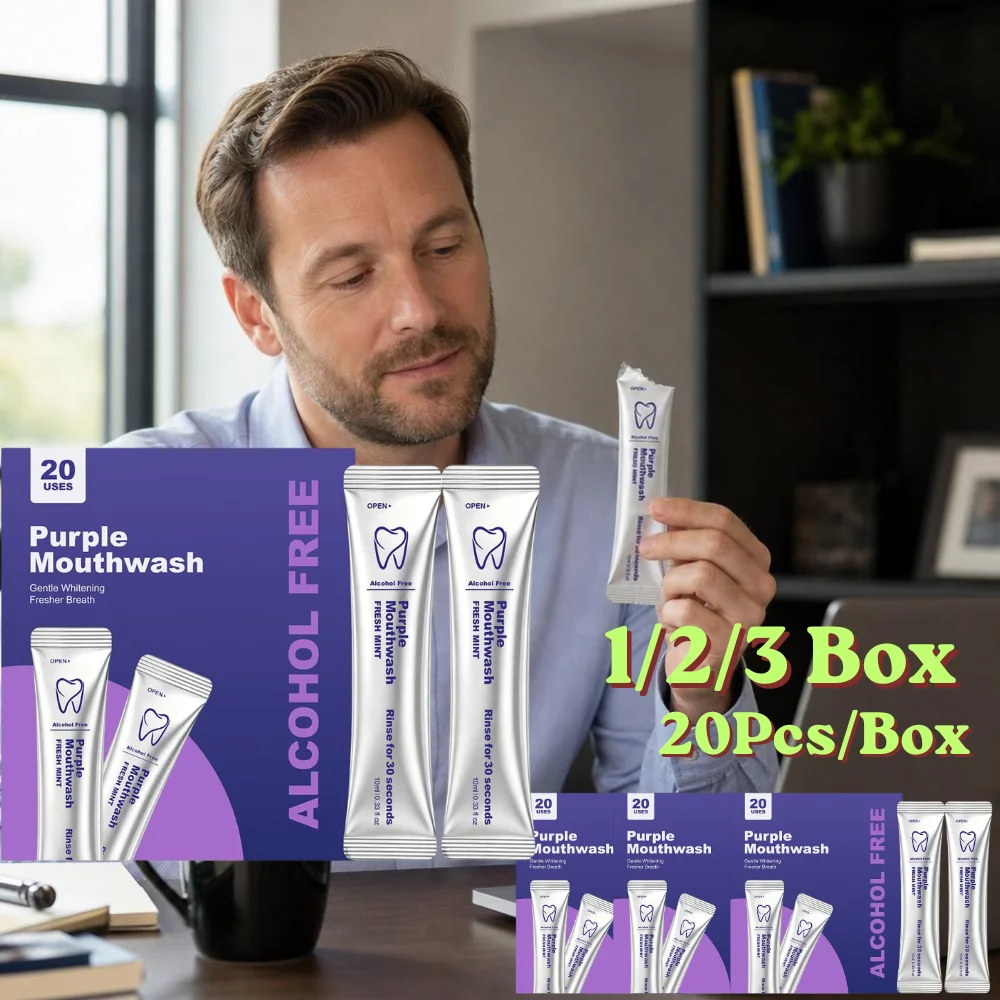 Purple Mouthwash Nano Hydroxyapatite Deep Cleaning and Polishing Yellow Teeth Plaque Removalfresh Breath 1/2/3Box Mint Mouthwash