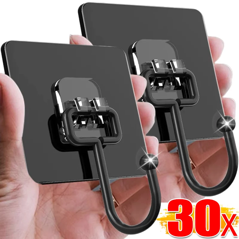 자체 접착 후크 다목적 문짝 벽걸이 후크, 주방 욕실 보관, 강력한 접착 후크, 수건 코트 홀더, 30 개, 1 개 