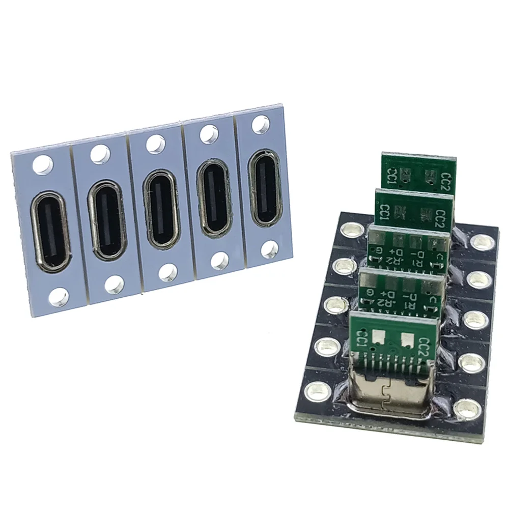 USB Socket 6Pin Type-C Panel Mounting Charging Interface USB-C Connector Jack Soundboxes Charging Port Small Appliances