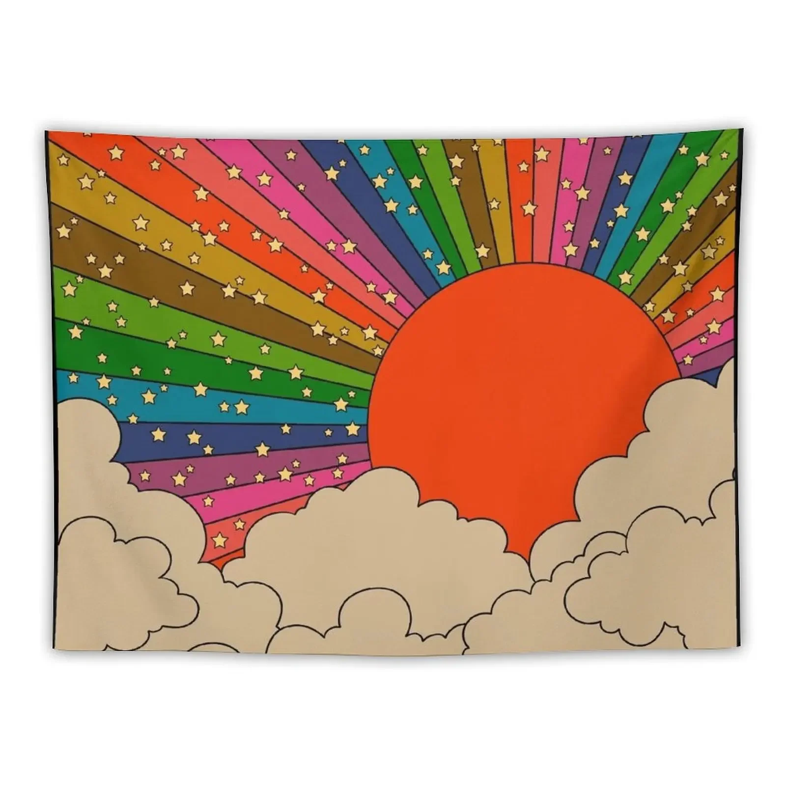 

Rainbow 70s sun Tapestry Wall Decoration Bedroom Decorations Aesthetic Room Decor Korean Tapestry