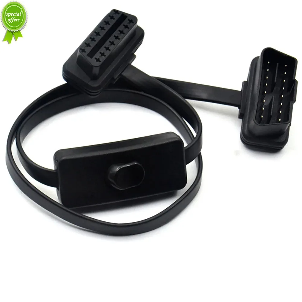 

2024 OBD 2 Splitter Extension 1 to 2 with Switch Y Cable Male Two Port To Female for ELM327 Auto Diagnostic Scanner Tool