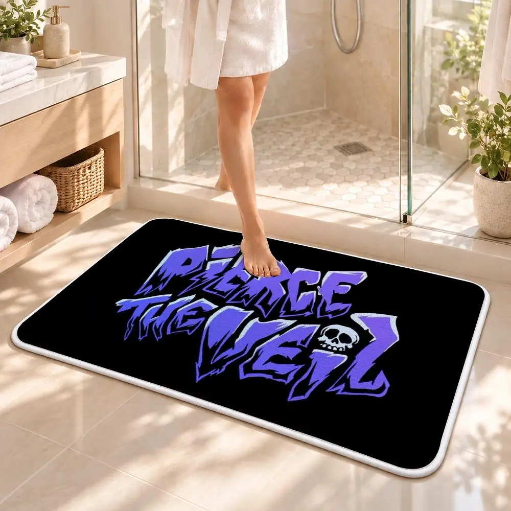Band P-Pierce The Veil Floor Mat Flannel Rug Soft Non Slip Washable Door Mat for Bathroom Bedroom Kitchen Home Decor
