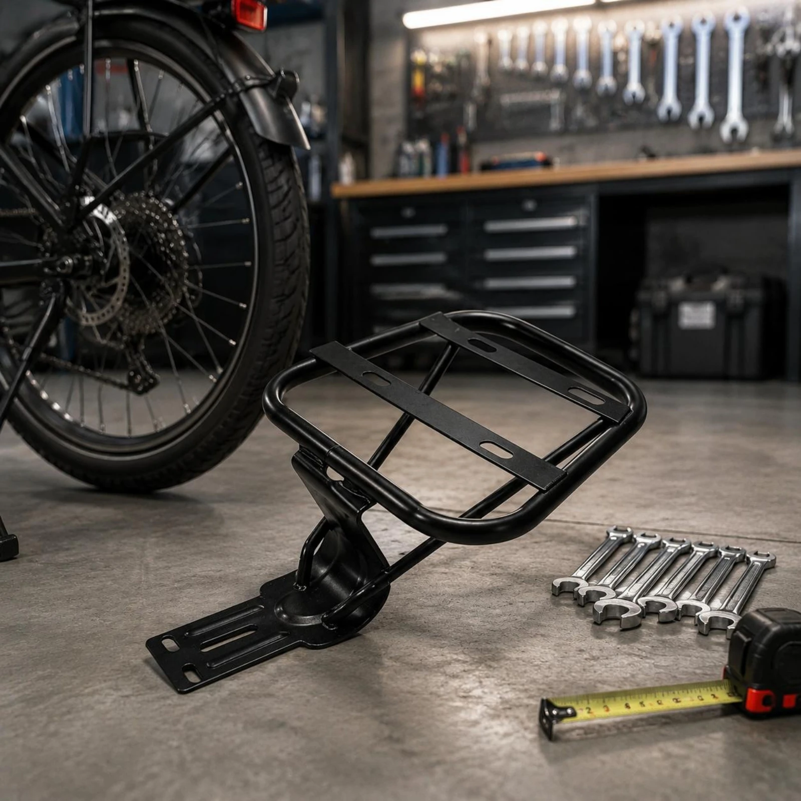 

Electric Bike Rear Rack Mounting Base Plate Rear Trunk Rack Bike Luggage Carrier Rigid Transport Equipment Heavy Duty