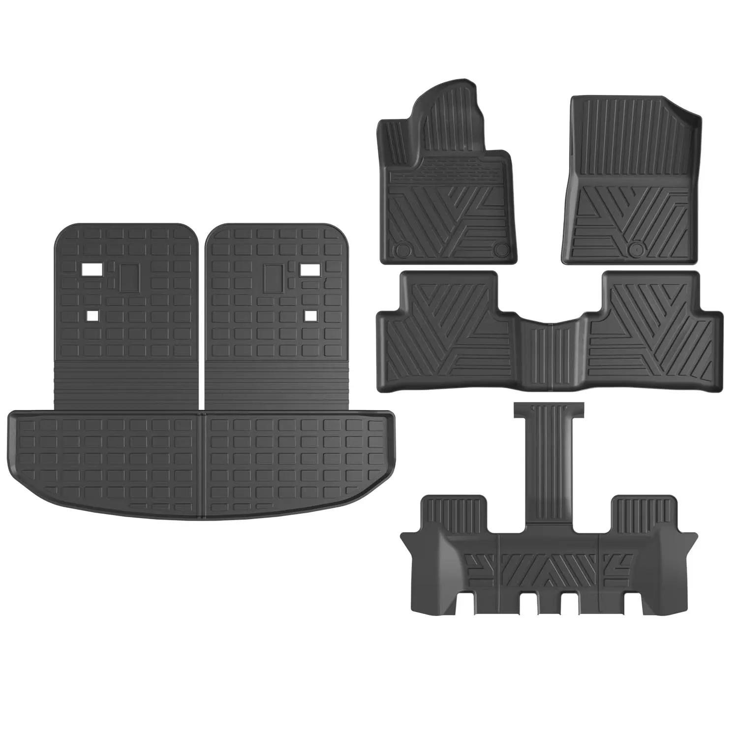 Full Coverage TPE Floor Mats for RHD Kia Sorento 2021-2025 SUV Waterproof Custom Fit Set