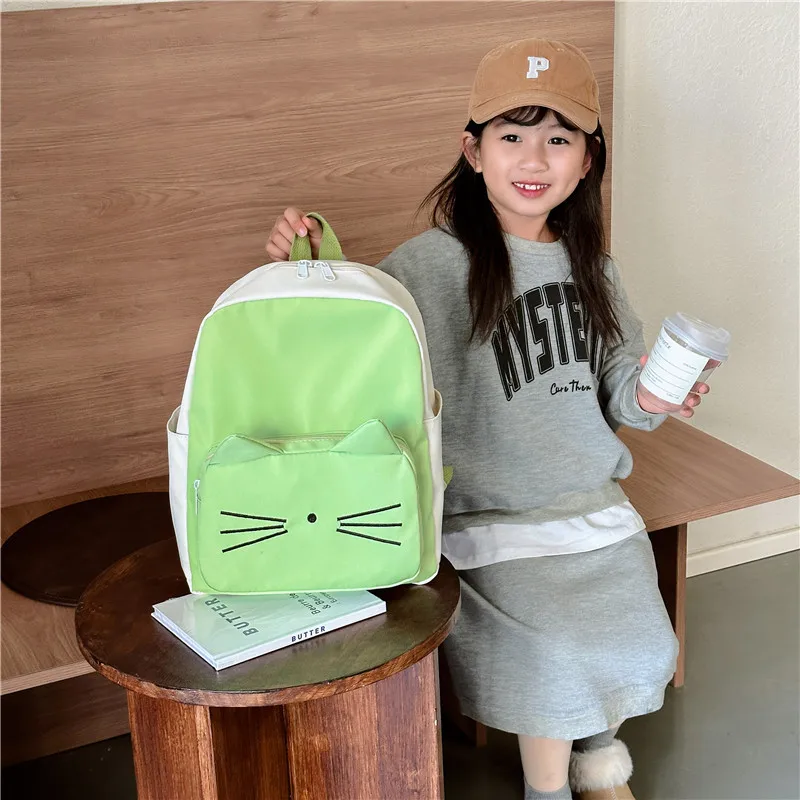 Mochilas con dibujos de gatos para niños, bolsos Kawaii para niñas y niños, Bolsa Escolar de jardín de infantes, bolsa de almacenamiento de viaje