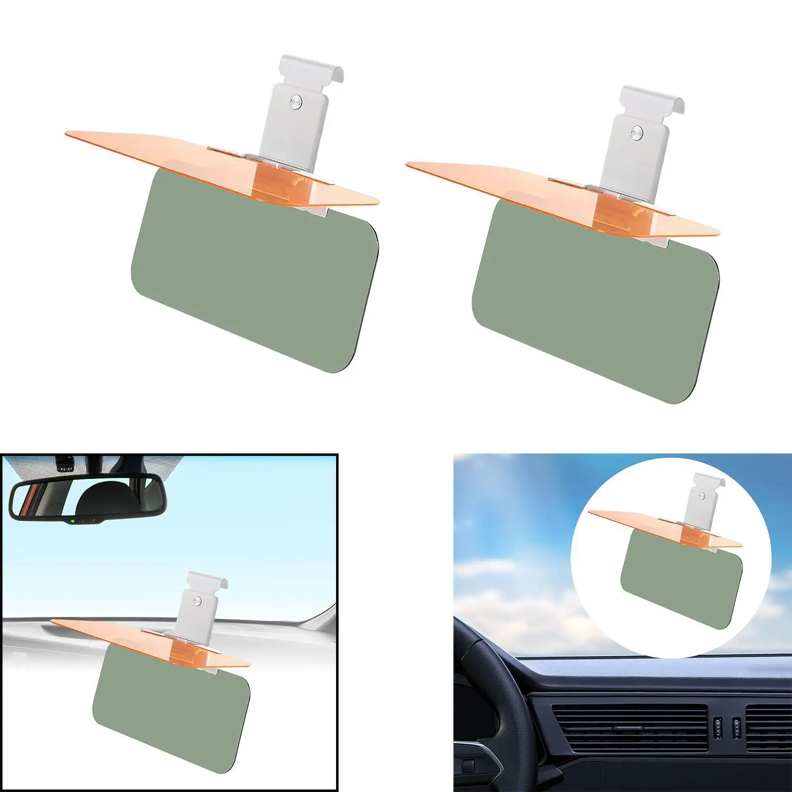 

Universal Car Day and Night Sun Visor Extender Easily Install Shockproof Accessories Versatile 2 in 1 Anti Glare Sun Shade
