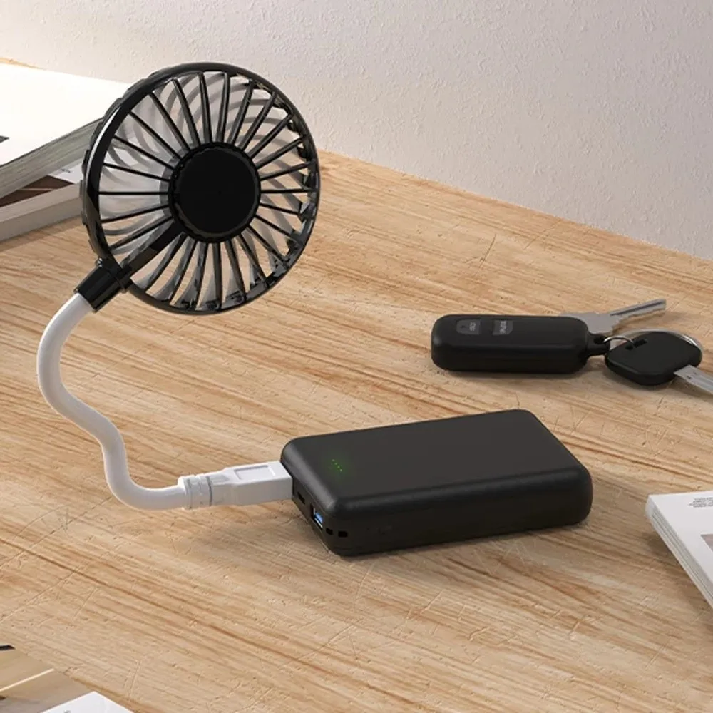 New Small Size USB Rechargeable Fan Mute Operation Creative Design Handheld Fan Plug and Play Portable Fan Office
