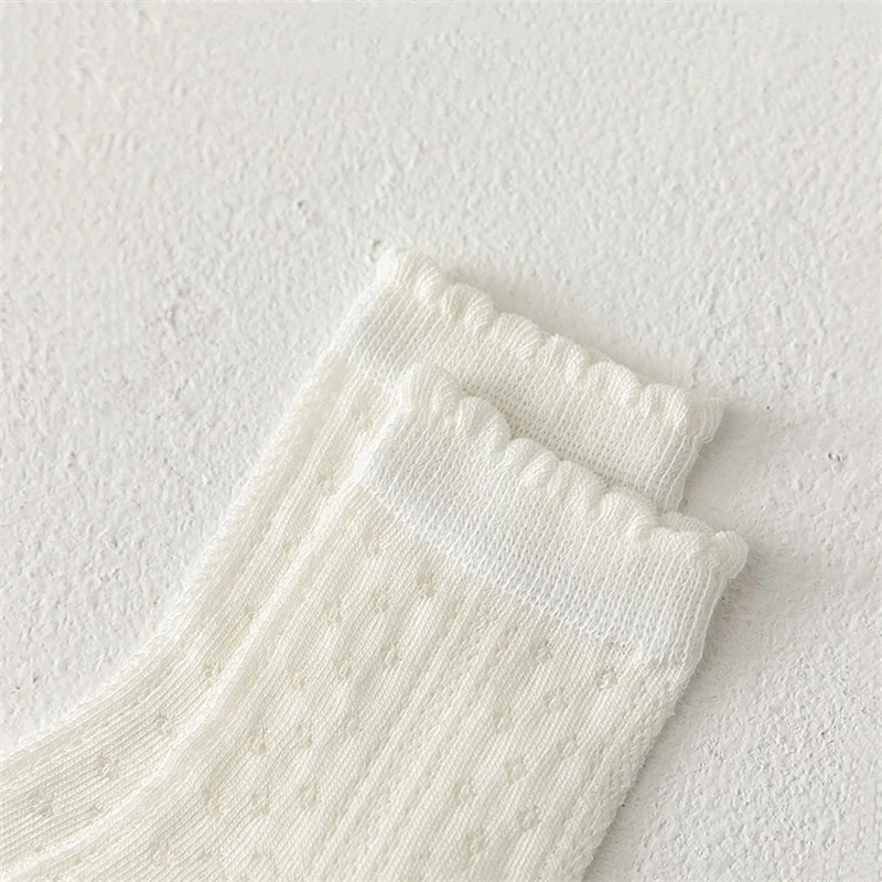 5Pairs/set Children Mesh Socks For 2-12Years Girls Summer Thin Breathable Kids Socks Sweet Fashion White Princess Lace Sock New image 4