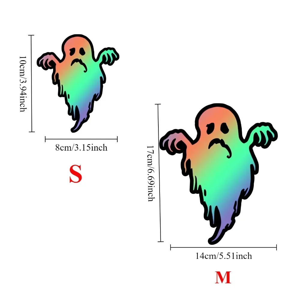 1PC Spooky Ghost Car Decal, Holographic Style Sticker, Eye - Catching Automotive Personality Decor