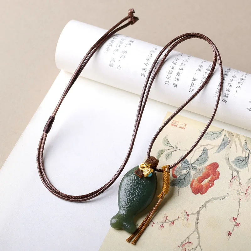 Hand-woven natural Hetian jade with a 