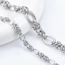 1 metro de aço inoxidável 8mm/14mm corrente artesanal para fazer jóias diy colar suprimentos hiphop estilo punk acessórios atacado