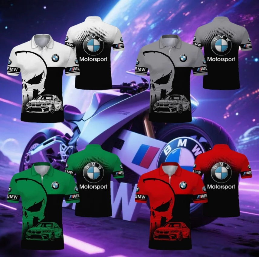 

2025 Summer BMW POLO Shirt T-Shirt Motorcycle Riding Suit Racing Suit Fast Drying Men's Casual Breathable Fashion Short Sleeves
