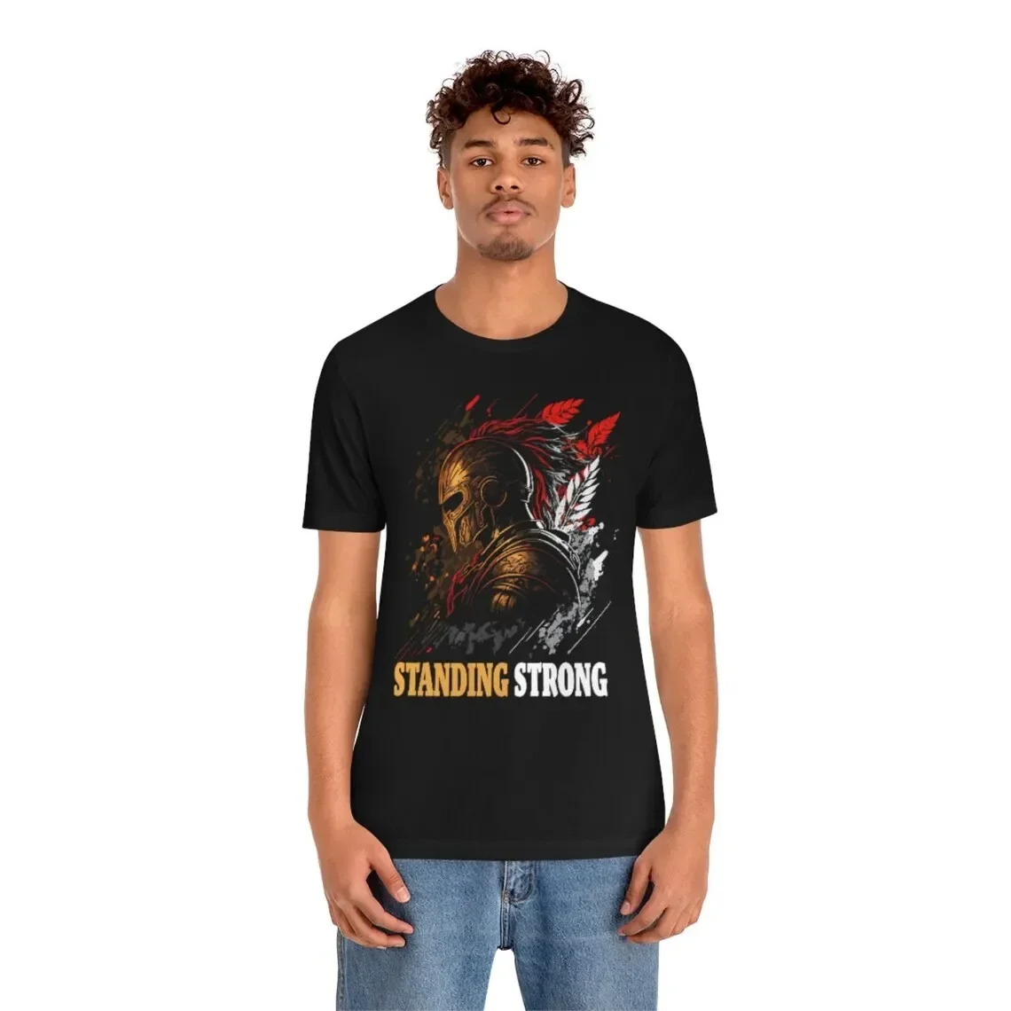 Standing Strong Spartan Warrior T-Shirt New 100% Cotton O-Neck Summer Short Sleeve Casual Mens T-shirt Size S-3XL