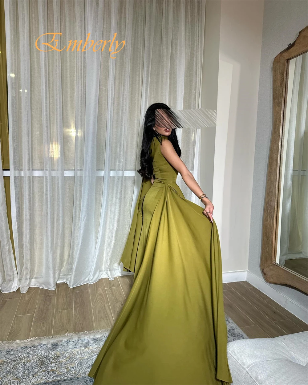 Aangepaste prachtige avondjurk met één schouder en lange mouwen Temperamentpaneel Trein galajurken Hoge kwaliteit satijnen feestjurken