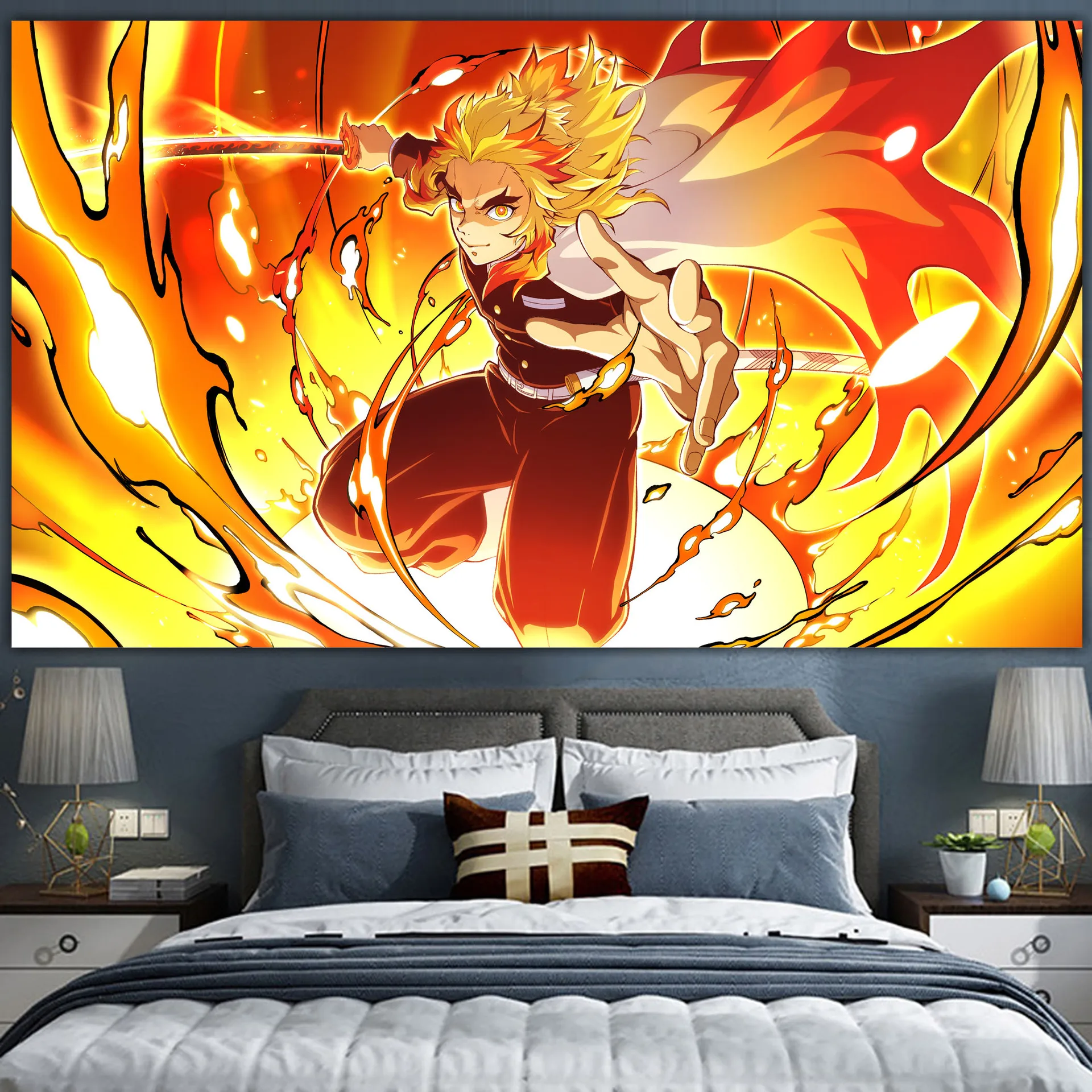 Japanese Anime Demon Poster Tapestry Home Decoration Wall Art Tapestries Room Decor Dormitory Cloth Gift Wall Hanging Fabric