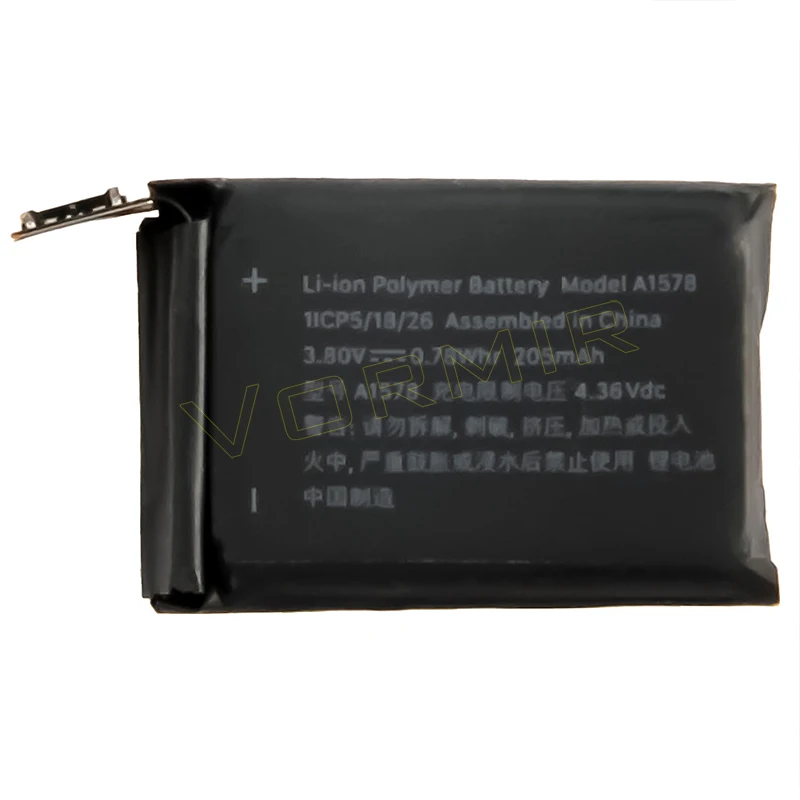 Vormir Battery for Apple Watch Series 1 GPS+LTE 38mm 42mm A1579 A1544 For iWatch S1 Batteries Repair Replacement Parts