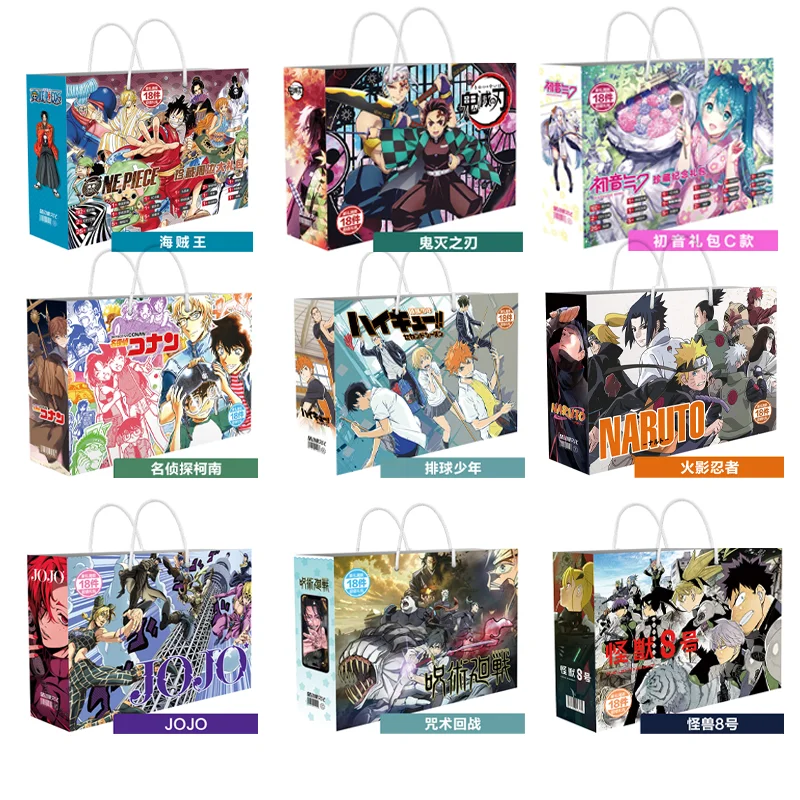 Anime Lucky Gift Bag Cartoon Haikyuu!! Hatsune Miku Genshin Impact Jujutsu Kaisen Card Captor Demon Slayer Collection Toy Fans