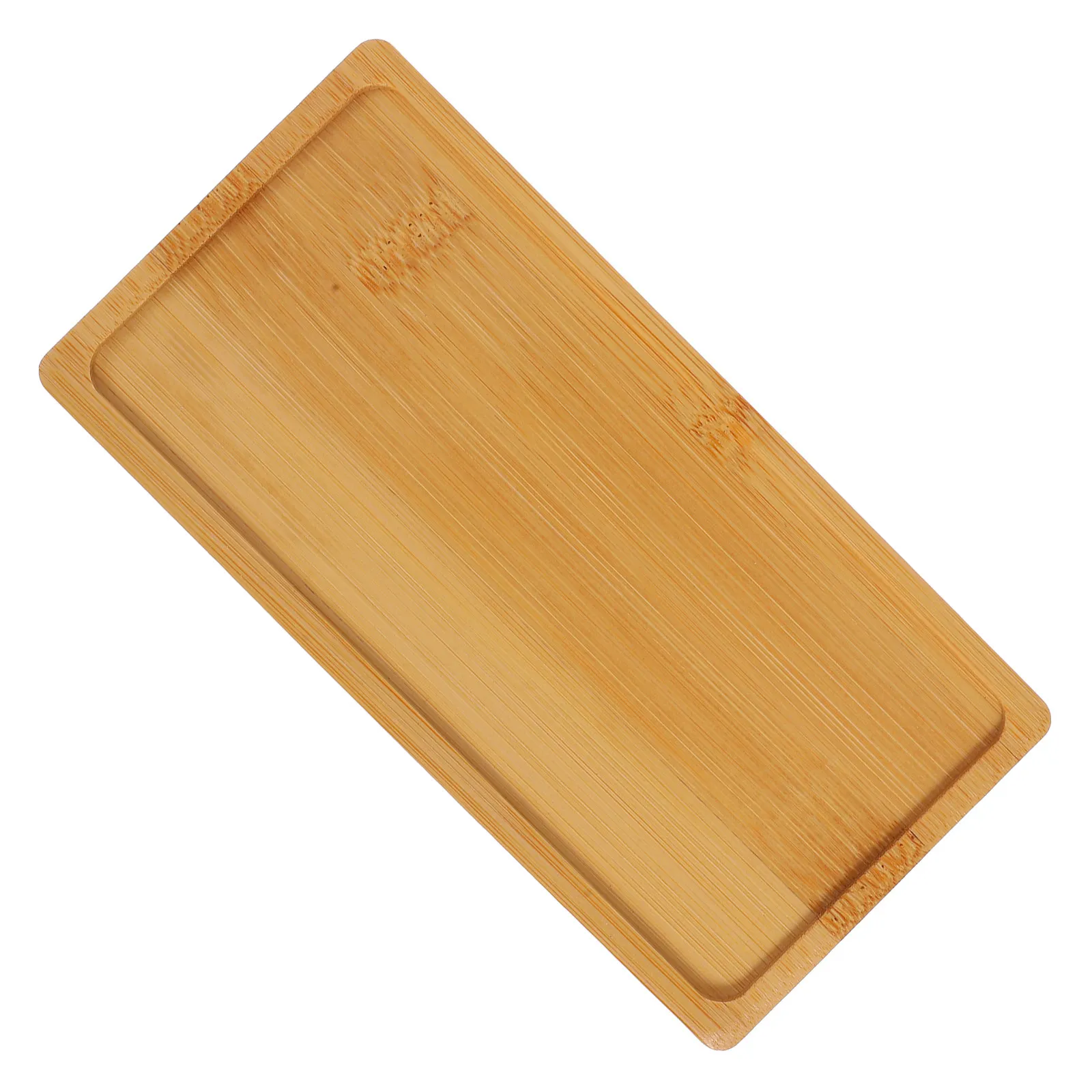 Bamboo Plant Tray Rectangular Drainage Holes for Succulents Cactus Bonsai Windowsill Garden Pot Saucer Planter Drip Tray