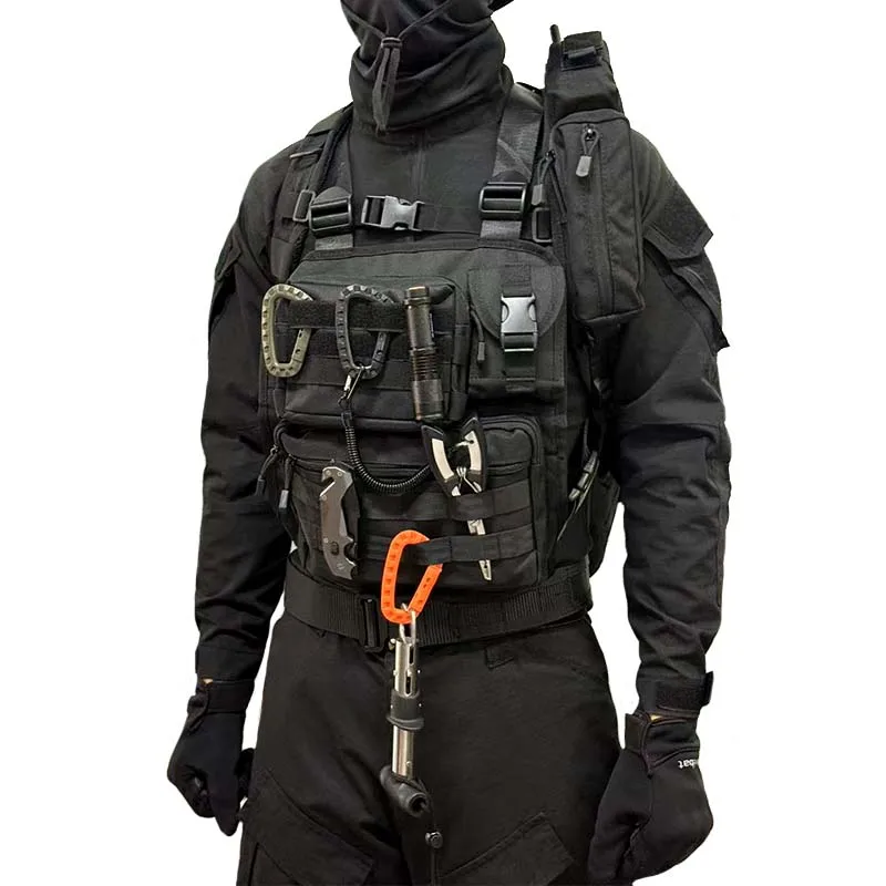 

Tactical Vest Chest Pack Pouch Airsoft Multi-Pocket Accessory Chest Hanging Bag for Outdoor Hunting Paintball Shooting Camping