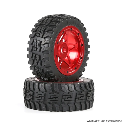 

CNC Alloy Wheel Hubs With Tires Set for 1/5 Baja 5B 855331 Rofun Baha Parts