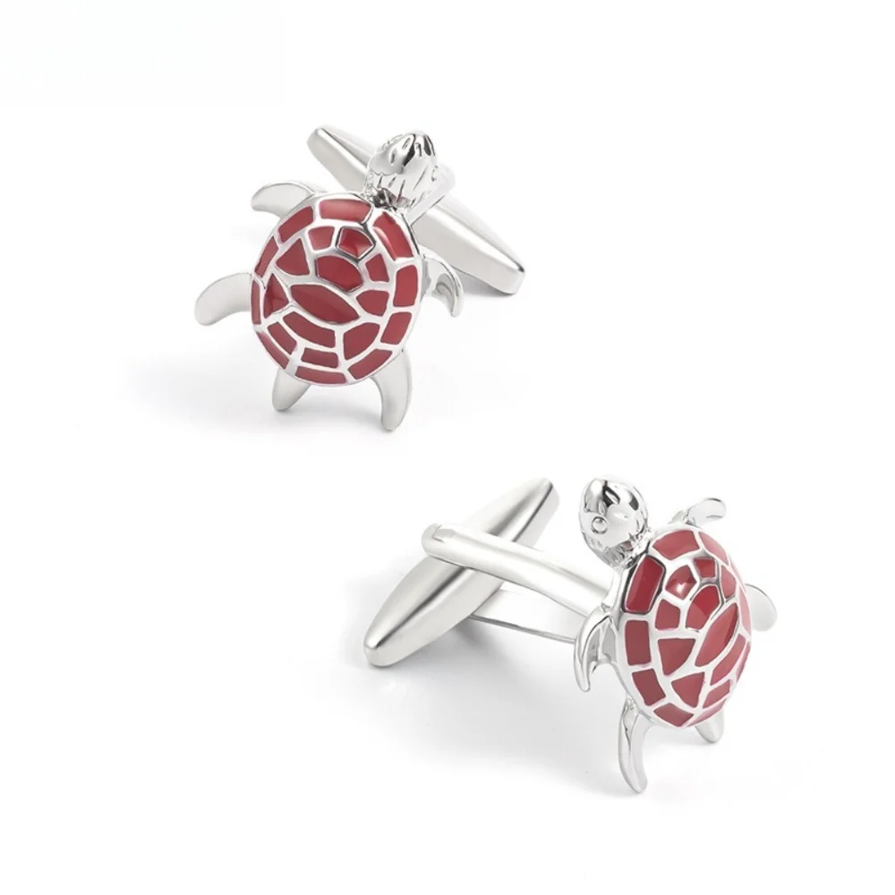 Cute Turtle Enamel Cufflinks Metal Turtle Shell Style Men's Business Formal Cufflink Personalized Exquisite Shirt Accessories