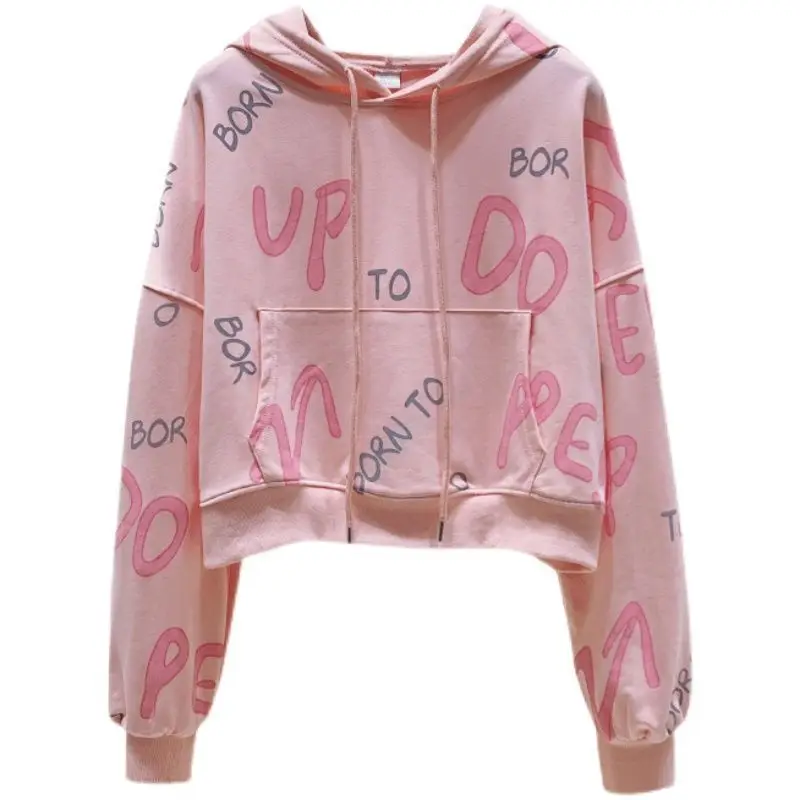 

Fashion Hoodies Women Spring Autumn Trendy Hooded Jackets Letter Printing Loose Long Sleeve Hoodie Casual Sweatshirts Womens Top