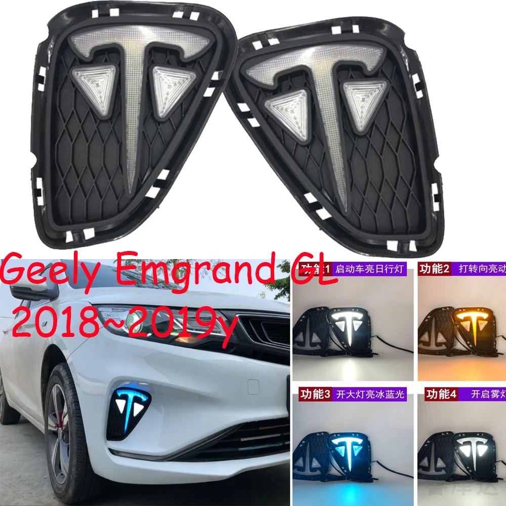 

Car bumper headlight for Geey Emgrand GL daytime light 2018~2019y DRL car accessories LED headlamp Geey Emgrand GL fog light