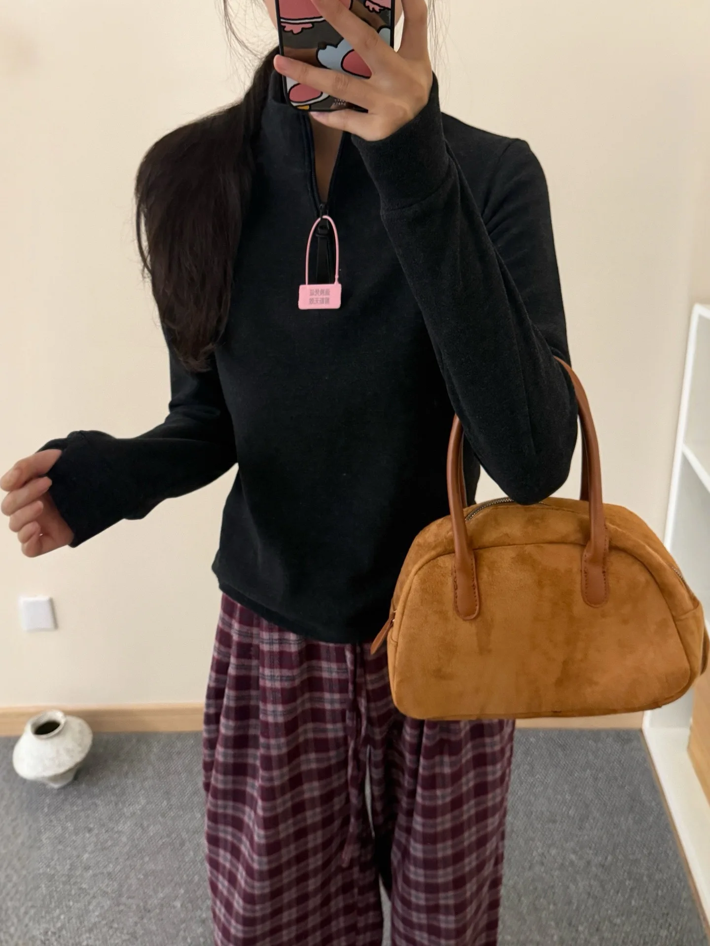 

Autumn Winter Women's Long Sve Thermal Fce Zipper Ne T-irt Slim Fit Pure Color Knitted Wear Commute Sle Top