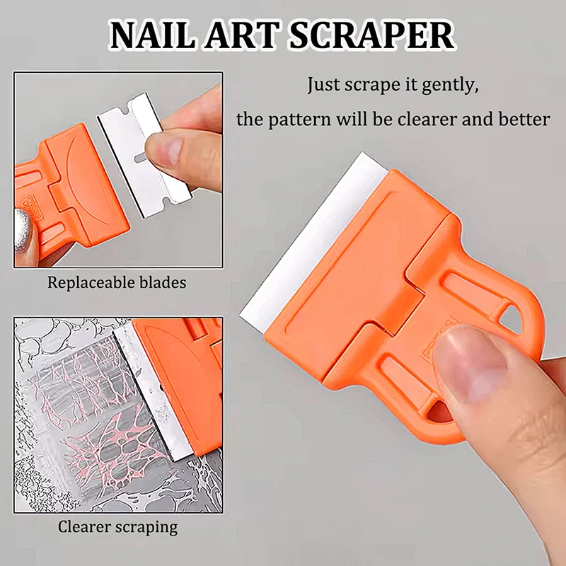 Pegatinas de pegamento para pala de limpieza extraíble, placa de estampado de uñas, accesorios, plantilla de sello, raspador, herramientas de impresión para uñas DIY