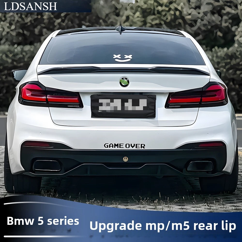 For BMW 5 Series G30 525li 530LI Modified Black Knight M5MP Rear Lip Tail Throat CS Lip with Light Rear Package Corner 17-25