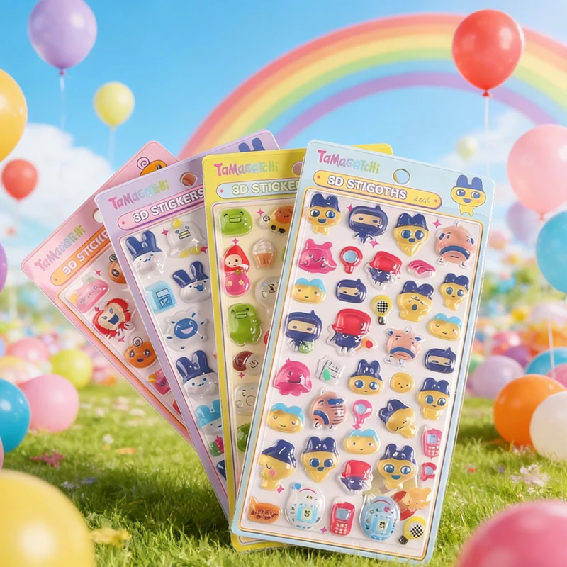 

Наклейки 3D с рельефным изображением Тамагочи, японские, милые, мультяшные, для телефона, ноутбука, DIY, декоративные, для детей, игрушки, подарок