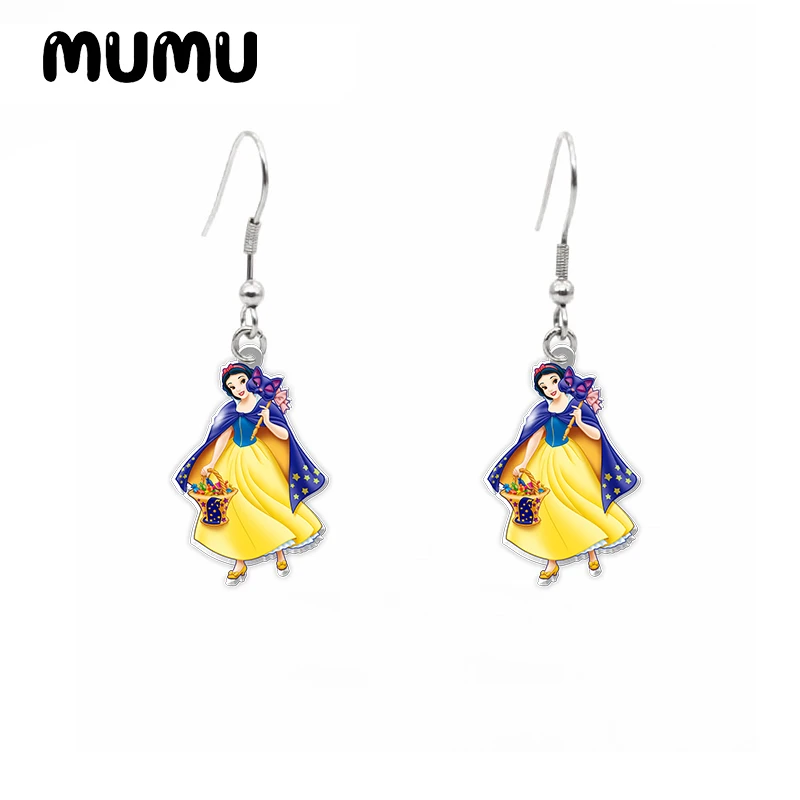 2024 New Halloween Princess Dangle Earring Ariel Witch Tiana Acrylic Earrings Handmade Jewelry Epoxy Resin Fish Hook Earring