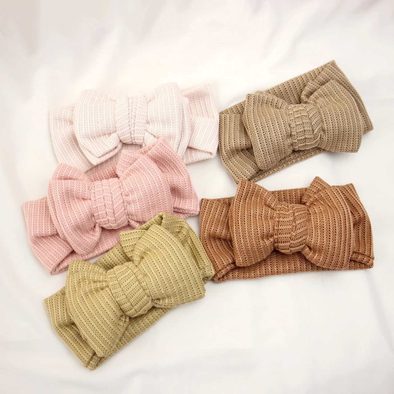 0-2Y Knitted Winter Warm Headband Newborn Hair Accessories Infant Baby Girls Large Bowknot Turban Children Twist Bow Headbands