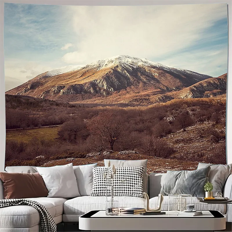 

Горный пейзаж гобелен лес настенный природный домашний декор комната эстетический фон винтажный живописный настенный искусство